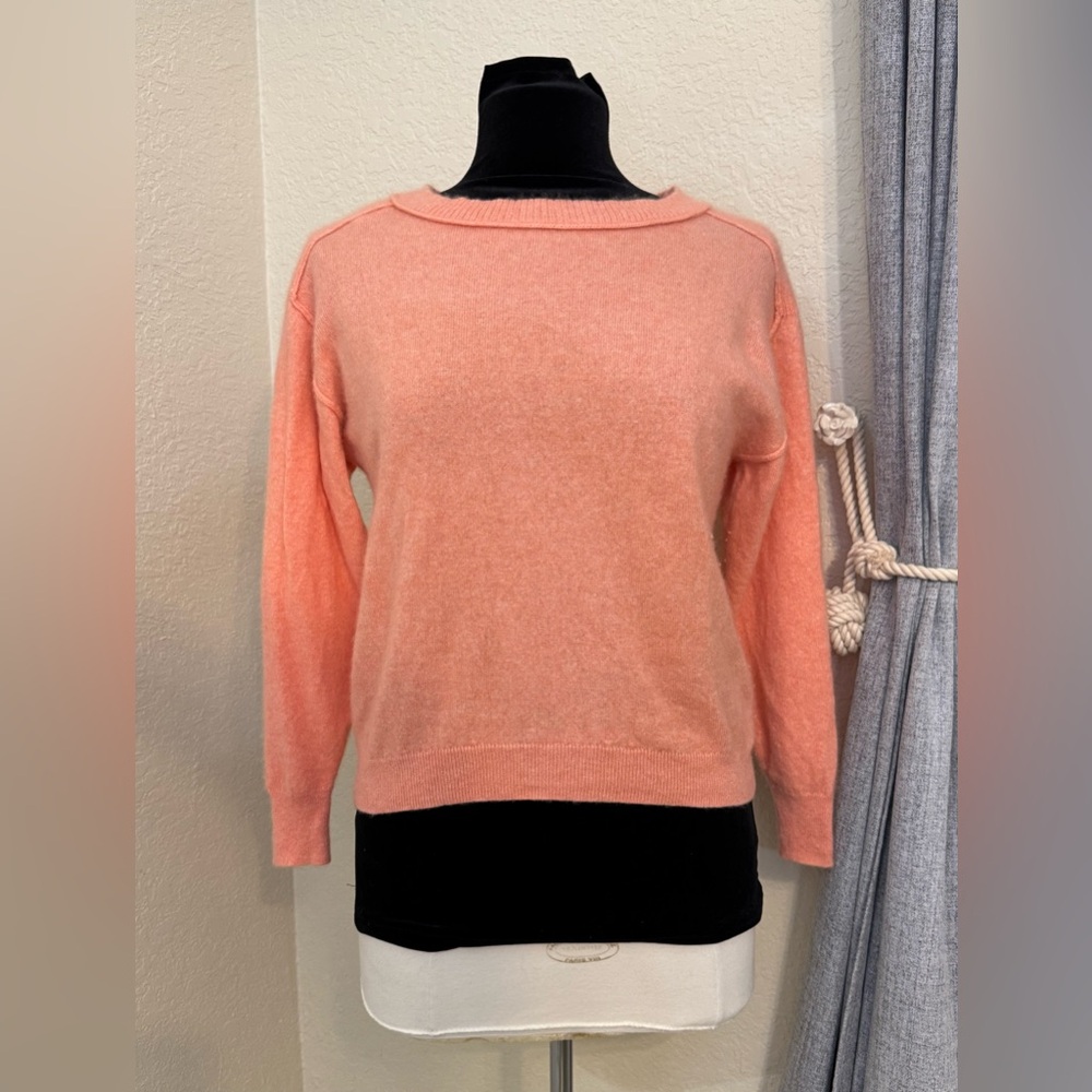 Pilcro Anthropologie Peach 100% Cashmere Cropped Sweater - Size XS - NEW